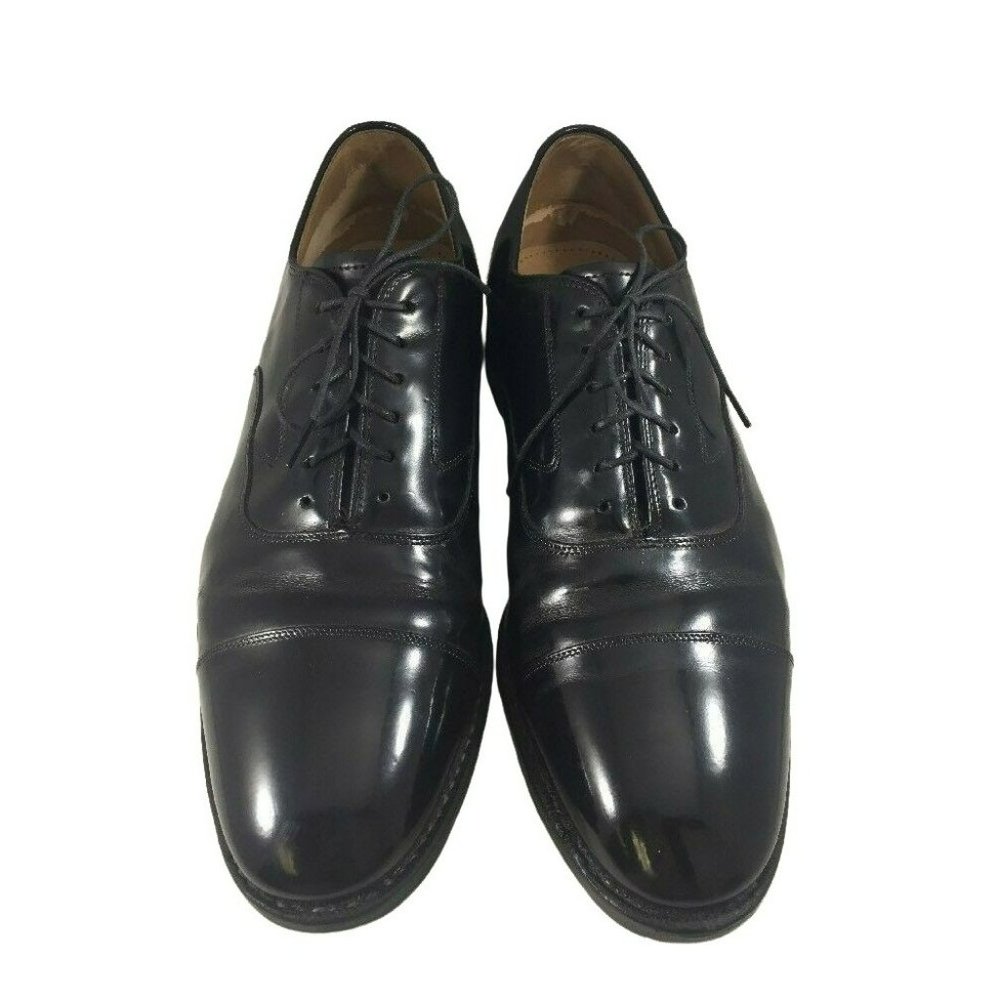 Johnston Murphy Mens 8.5   8/C  Leather Lace Up Black Dress Shoes